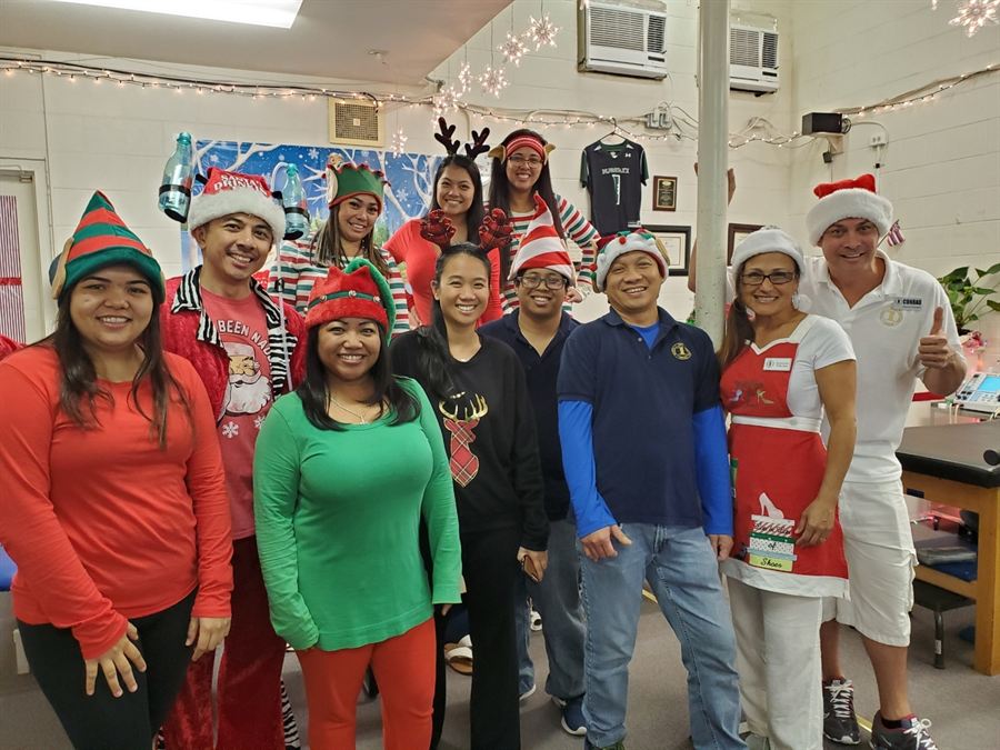 Staff celebrating the holidays at the clinic